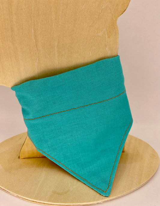 Over the Collar Dog Bandana, Reversible Dog Bandana, Turquoise