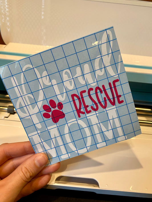Rescue Dog Mom Car Decal