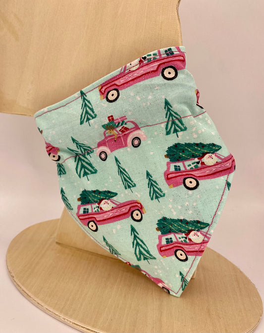 Over the Collar Dog Bandana, Reversible Dog Bandana, Glitter Gingerbread houses & Cars