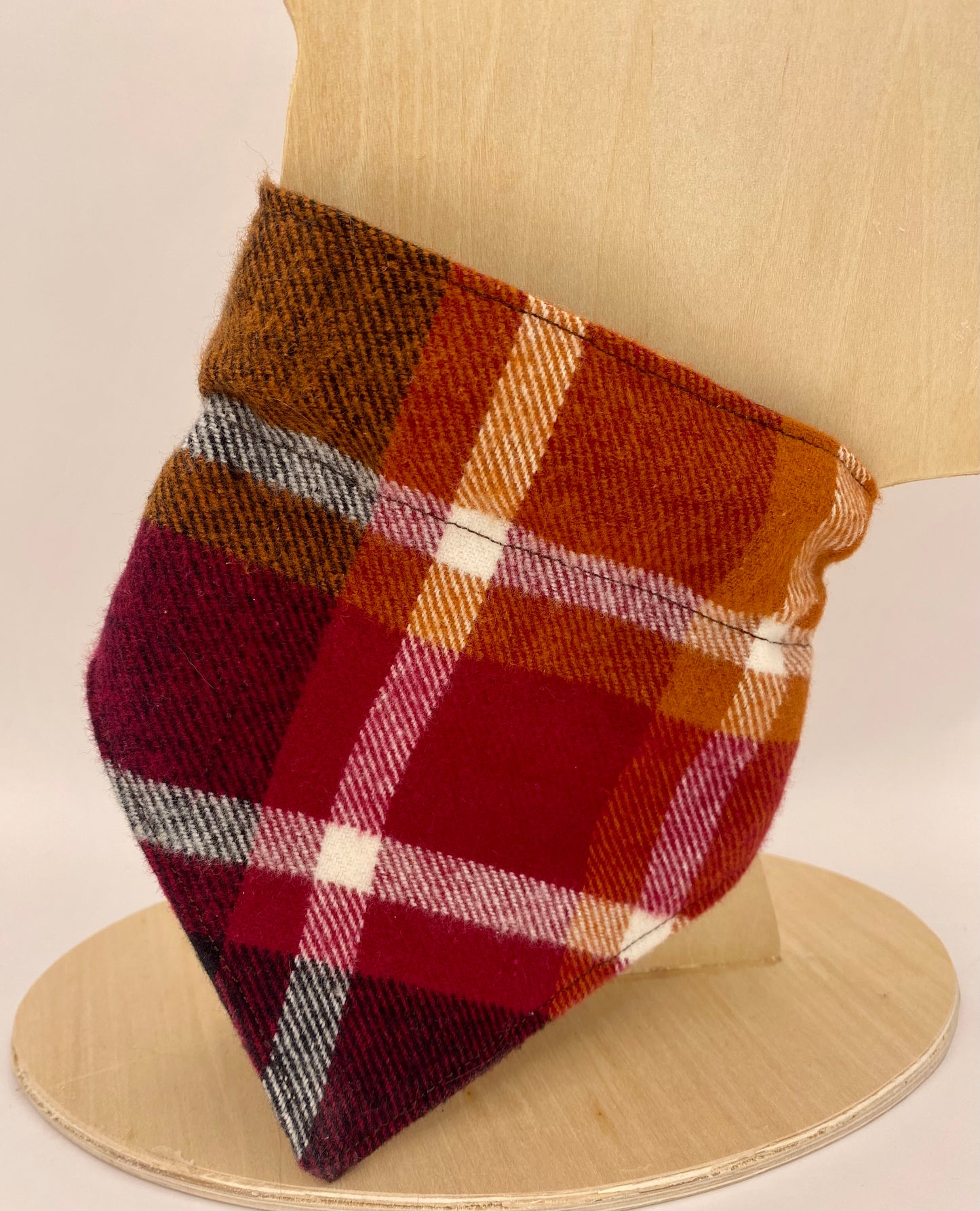 Over the Collar Dog Bandana, Reversible Dog Bandana, Thanksgiving Plaid