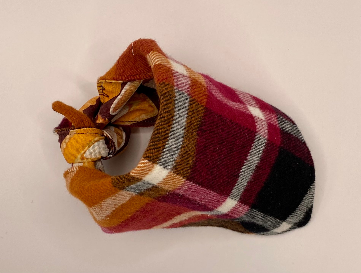 Tie on Dog Bandana, Reversible Dog Bandana, Thanksgiving Plaid