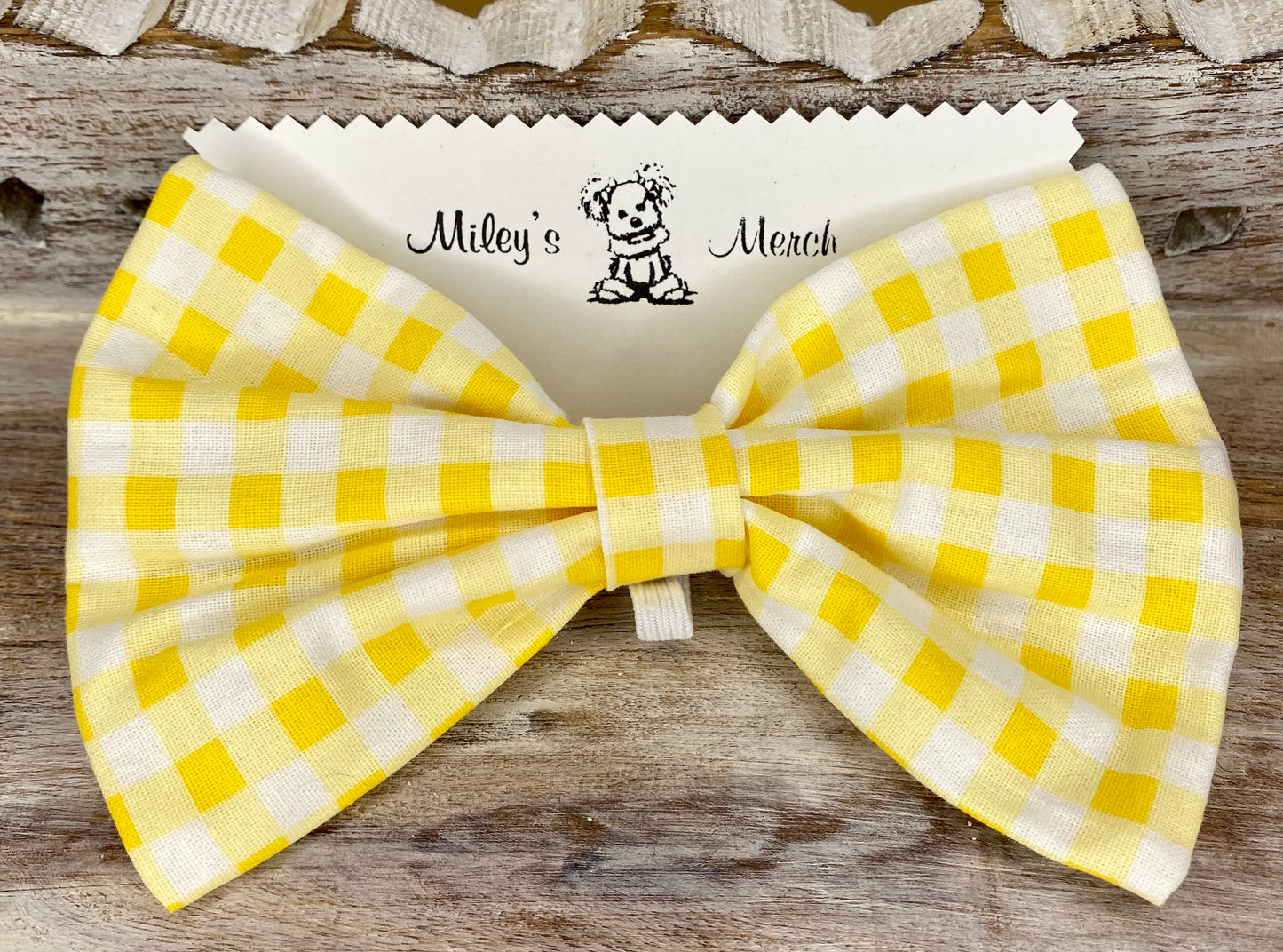 Dog Bow Tie, Yellow Plaid