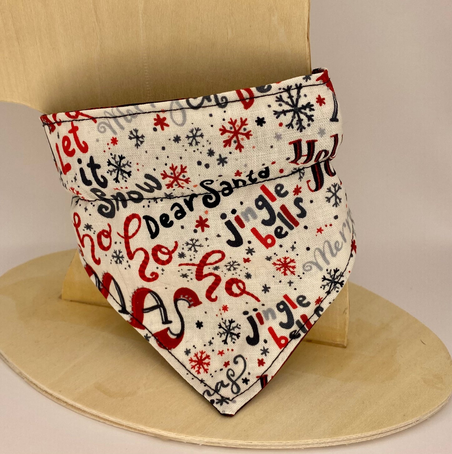 Over the Collar Dog Bandana, Reversible Dog Bandana, Holly Golly Buffalo Plaid