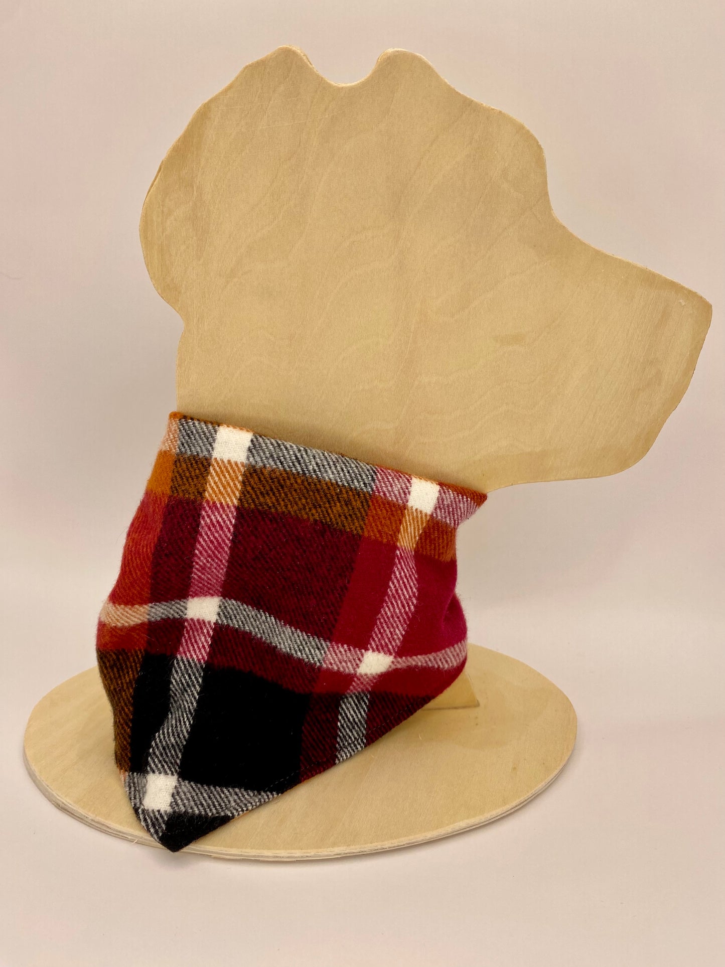 Tie on Dog Bandana, Reversible Dog Bandana, Thanksgiving Plaid