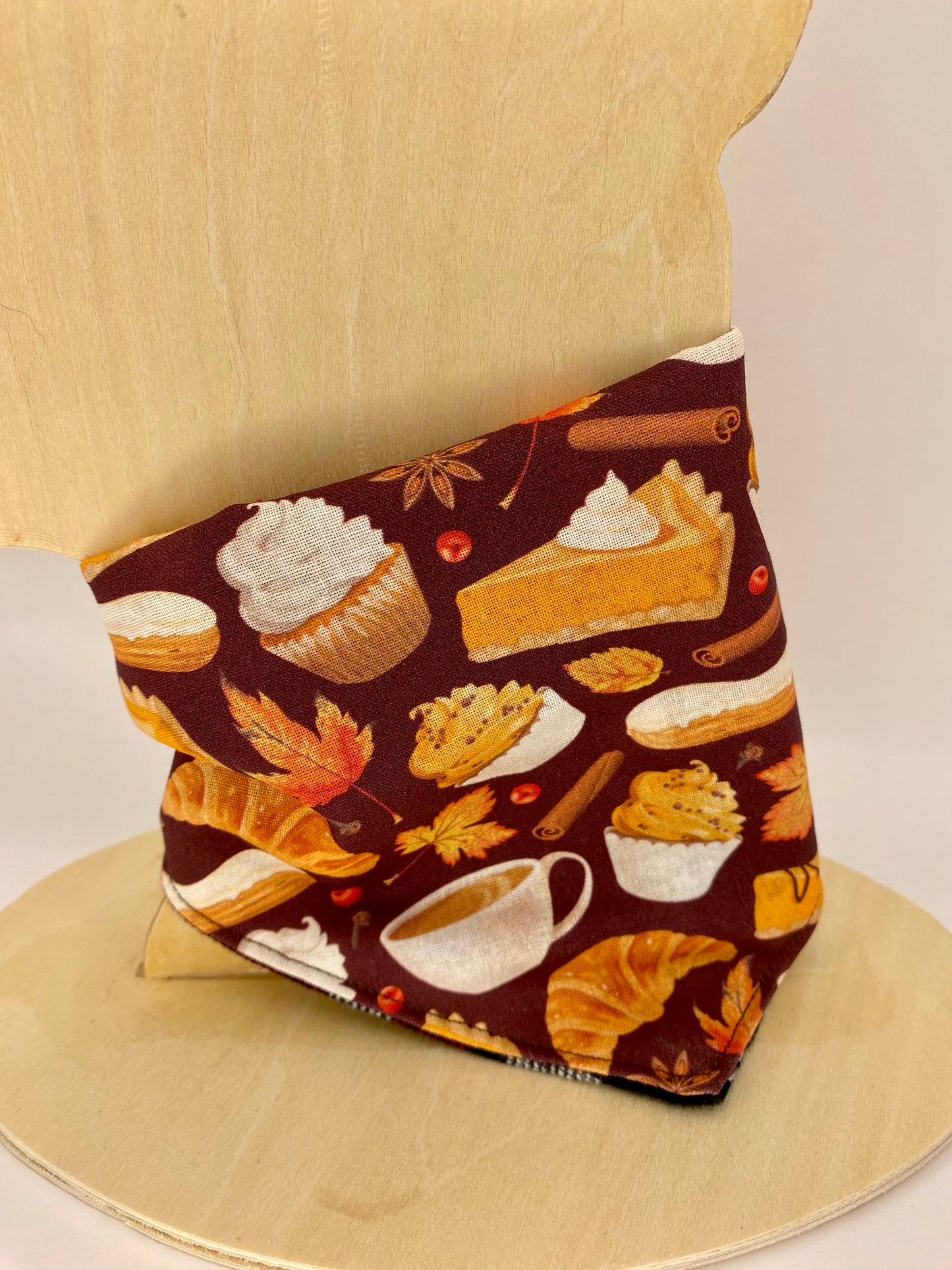Tie on Dog Bandana, Reversible Dog Bandana, Thanksgiving Plaid