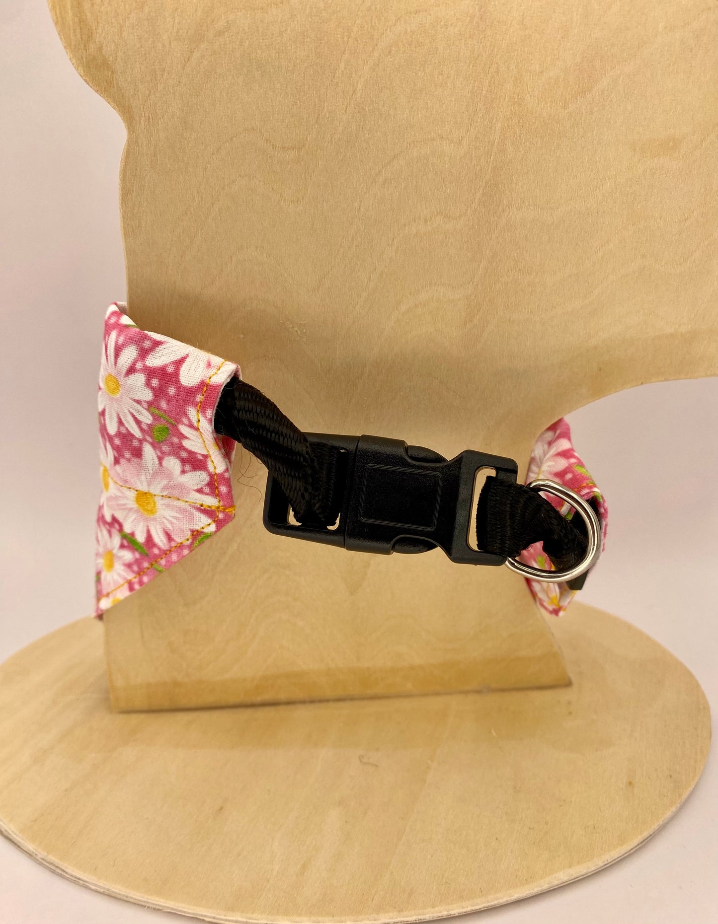 Over the Collar Dog Bandana, Reversible Dog Bandana, Daisies & Yellow Plaid