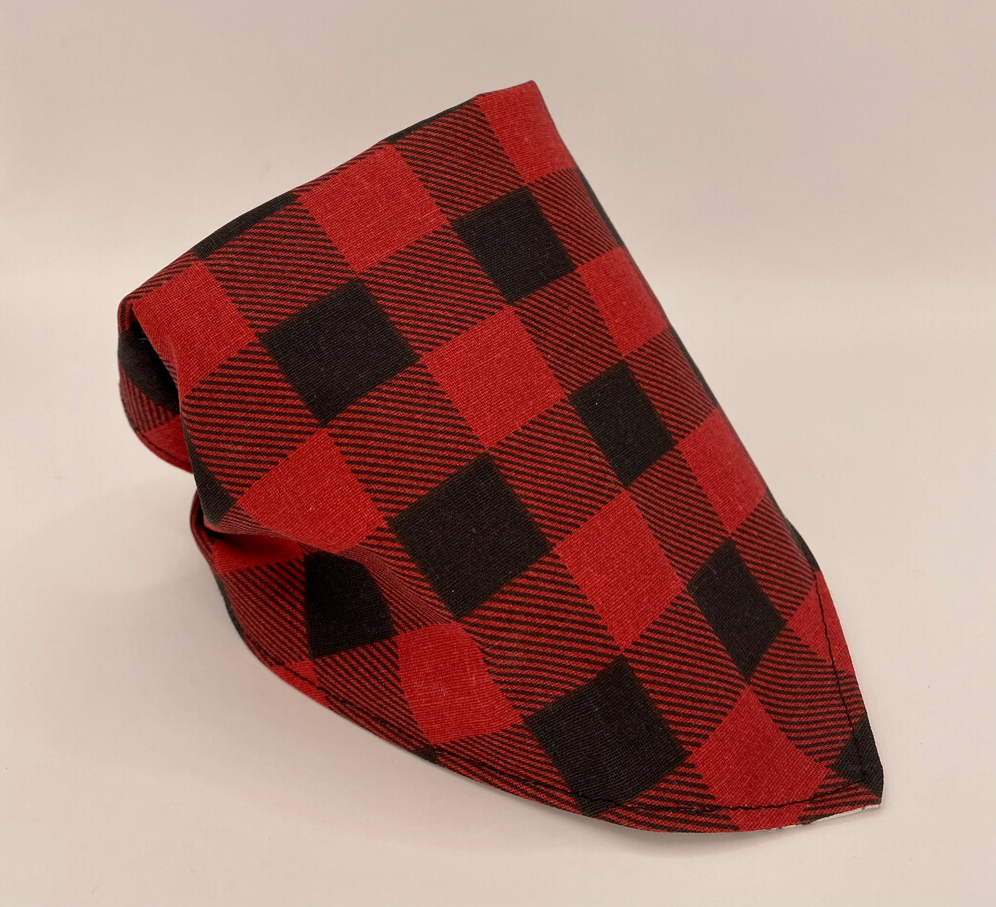 Tie On Dog Bandana, Reversible Dog Bandana, Holly Golly Buffalo Plaid