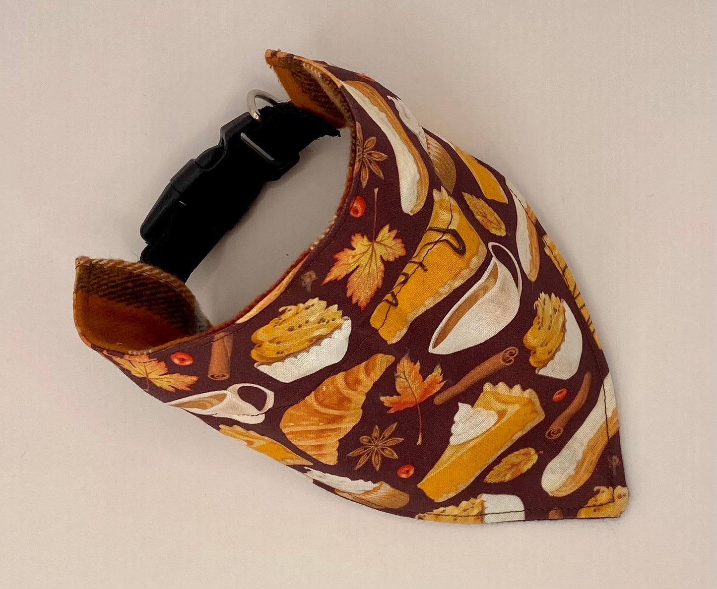 Over the Collar Dog Bandana, Reversible Dog Bandana, Thanksgiving Plaid