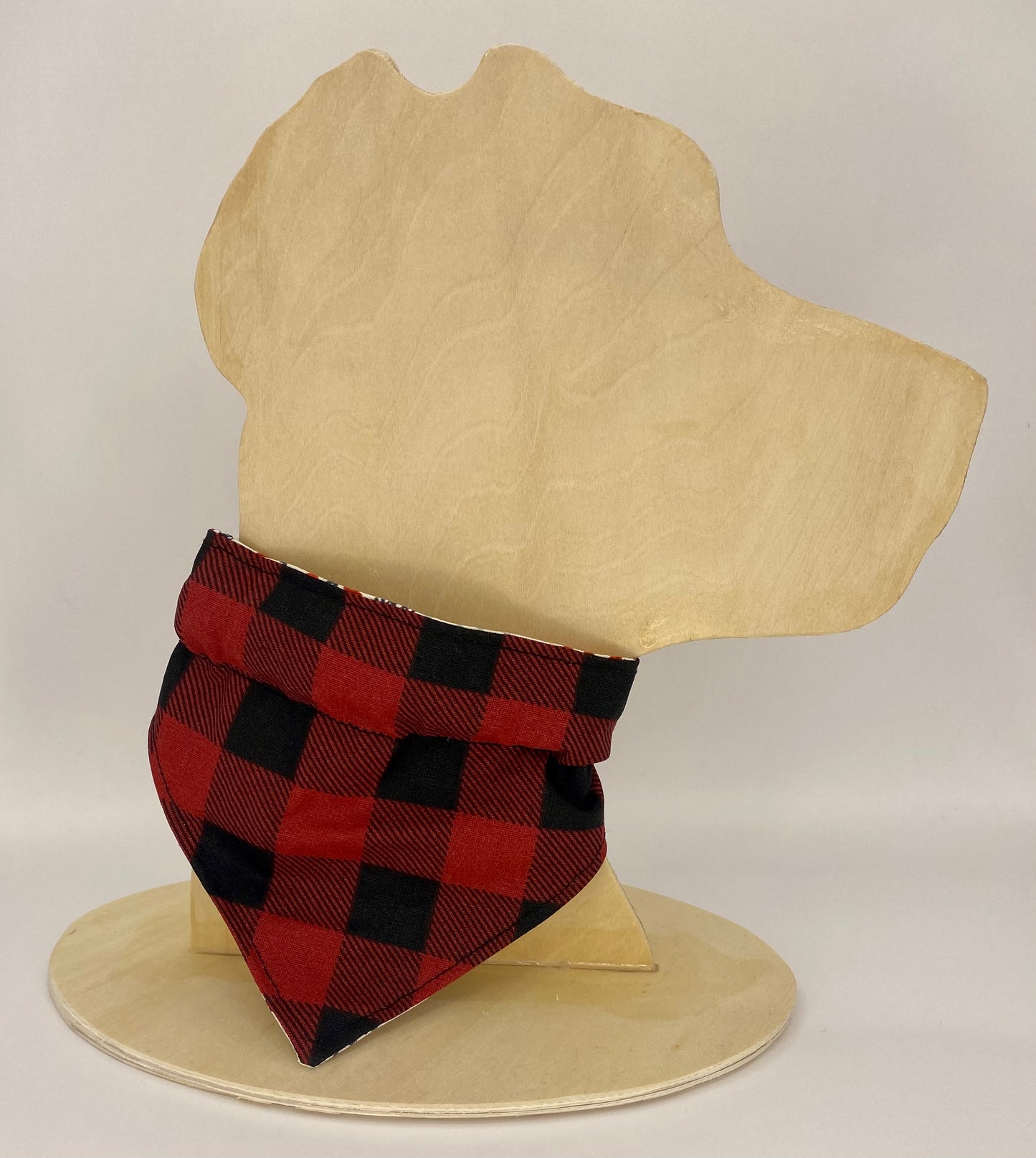 Over the Collar Dog Bandana, Reversible Dog Bandana, Holly Golly Buffalo Plaid