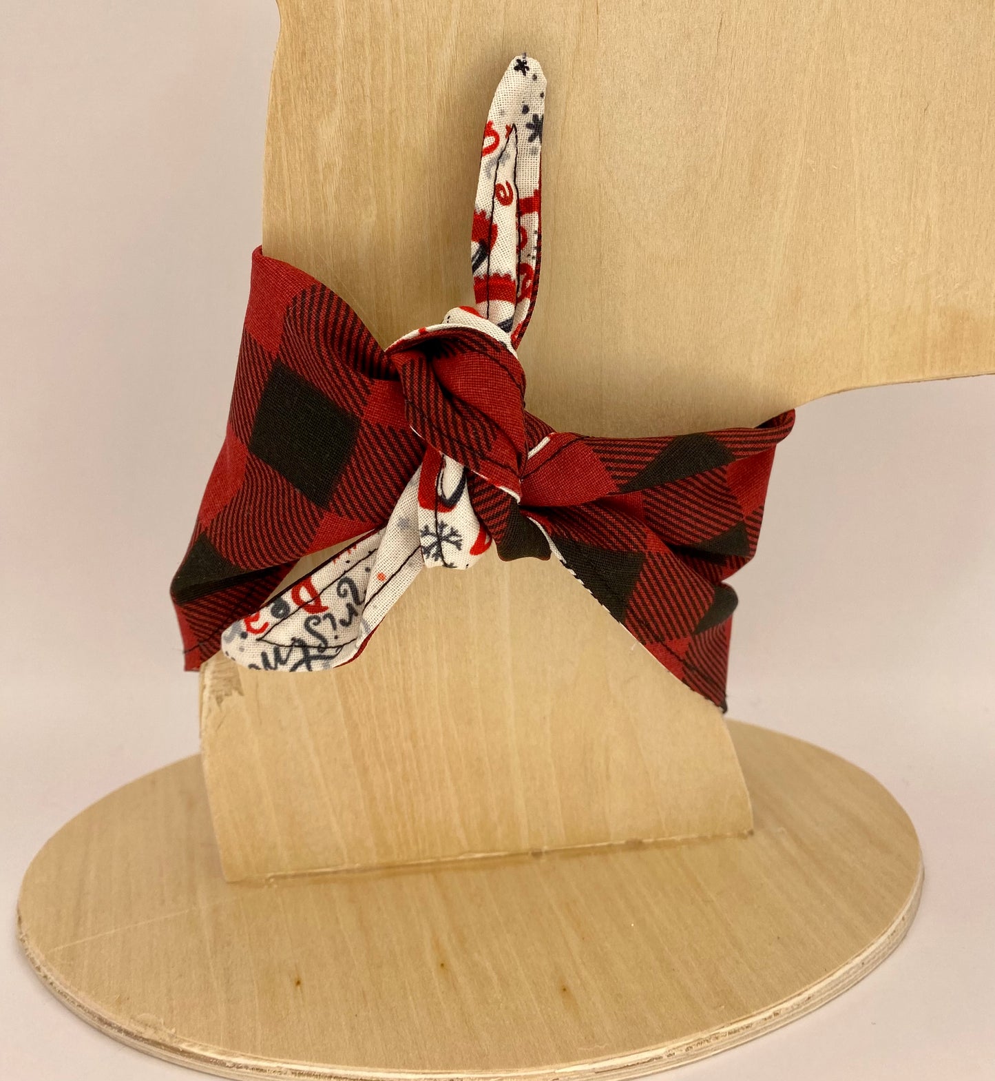 Tie On Dog Bandana, Reversible Dog Bandana, Holly Golly Buffalo Plaid