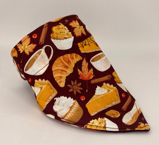 Over the Collar Dog Bandana, Reversible Dog Bandana, Thanksgiving Plaid