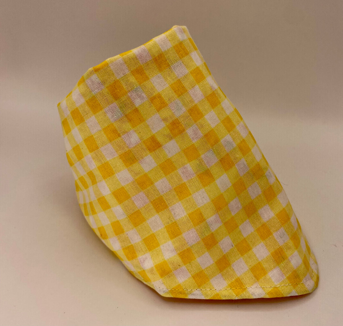 Tie on Dog Bandana, Reversible Dog Bandana, Yellow Plaid Daisies