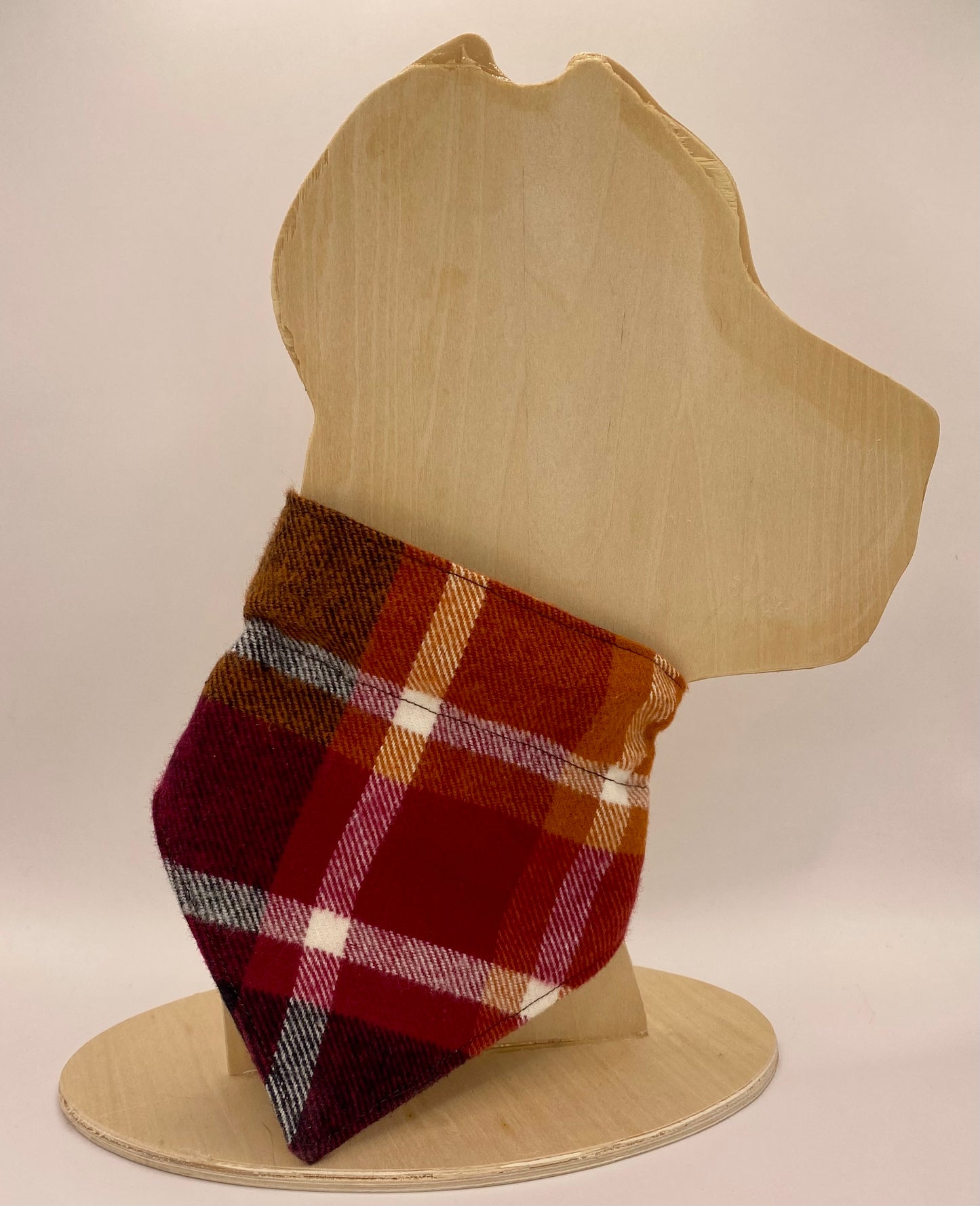 Over the Collar Dog Bandana, Reversible Dog Bandana, Thanksgiving Plaid