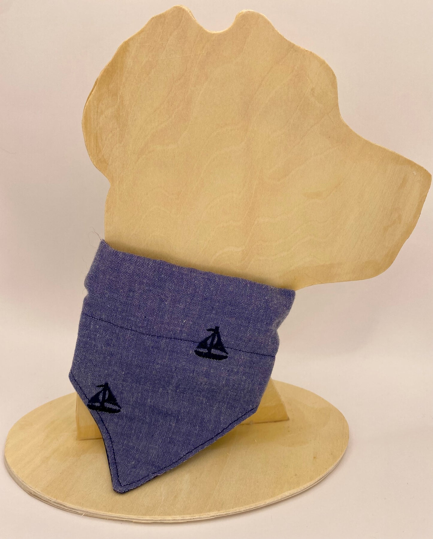 Over the Collar Dog Bandana, Reversible Dog Bandana, Sail Boats