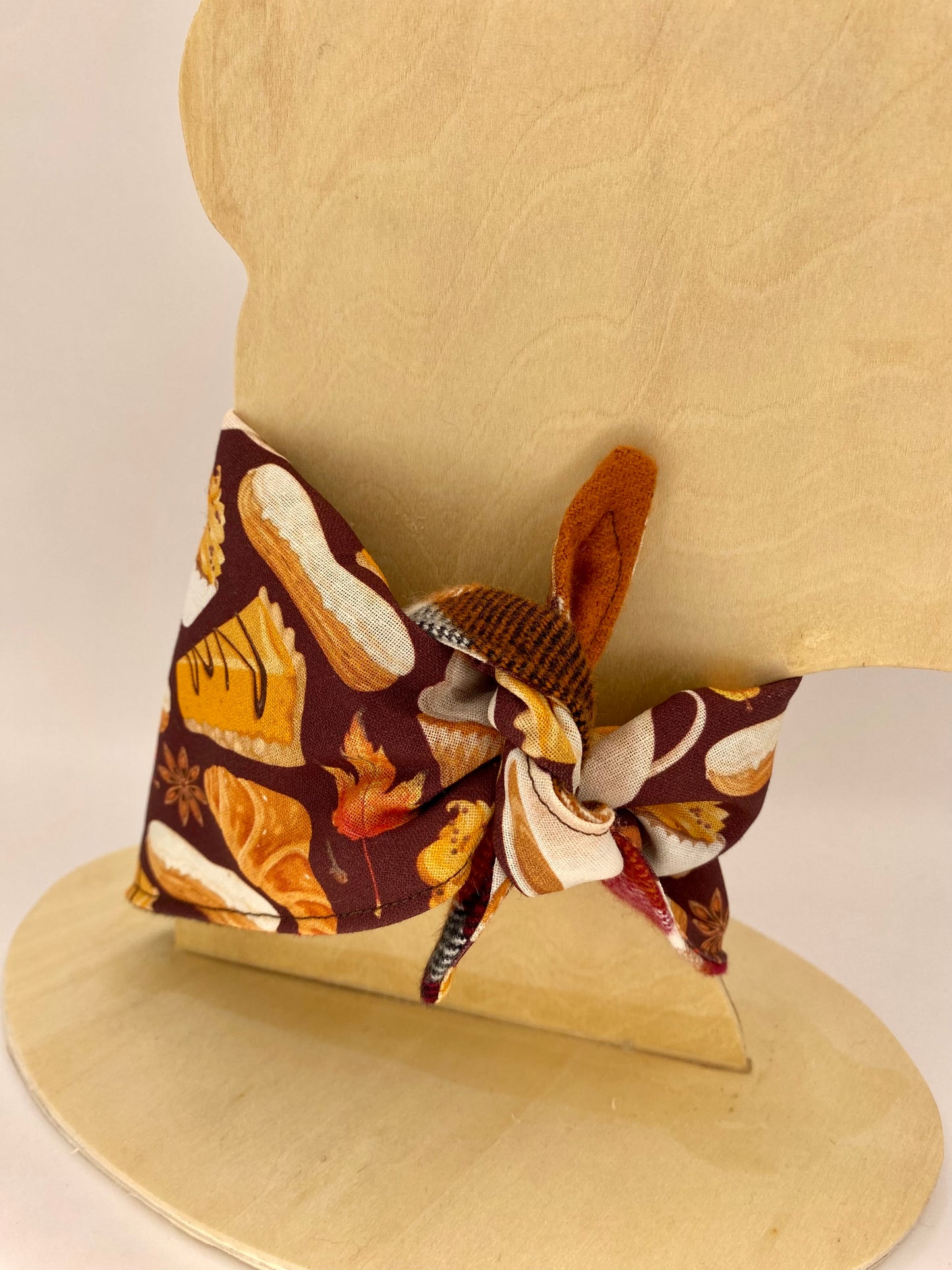 Tie on Dog Bandana, Reversible Dog Bandana, Thanksgiving Plaid