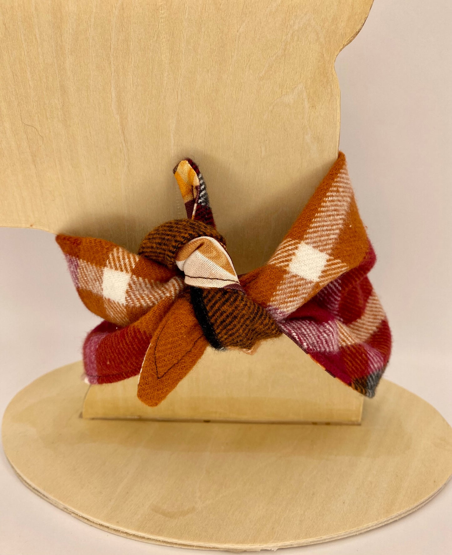 Tie on Dog Bandana, Reversible Dog Bandana, Thanksgiving Plaid