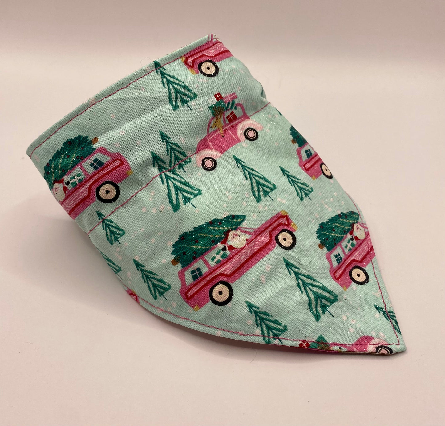 Over the Collar Dog Bandana, Reversible Dog Bandana, Glitter Gingerbread houses & Cars