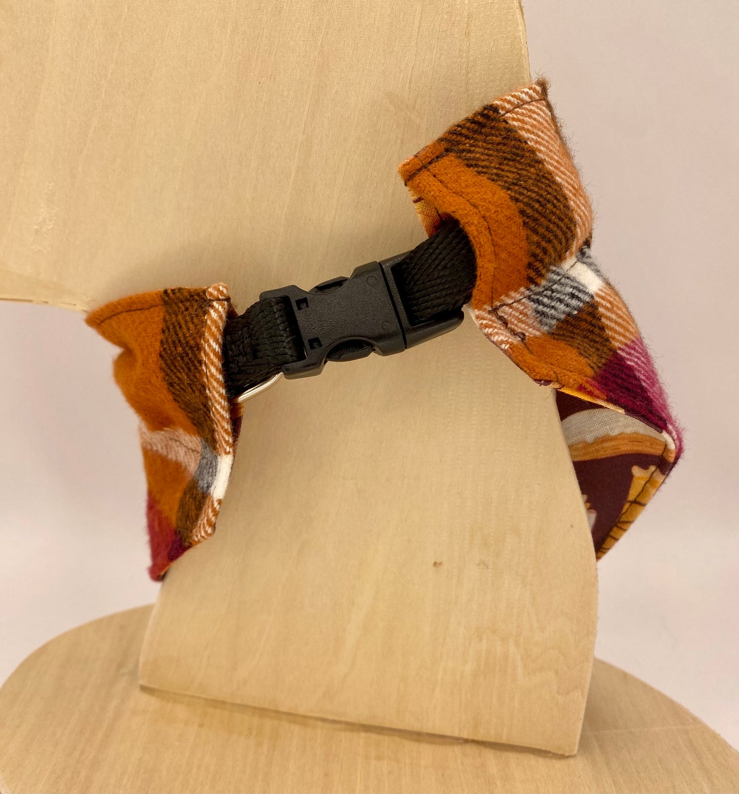 Over the Collar Dog Bandana, Reversible Dog Bandana, Thanksgiving Plaid