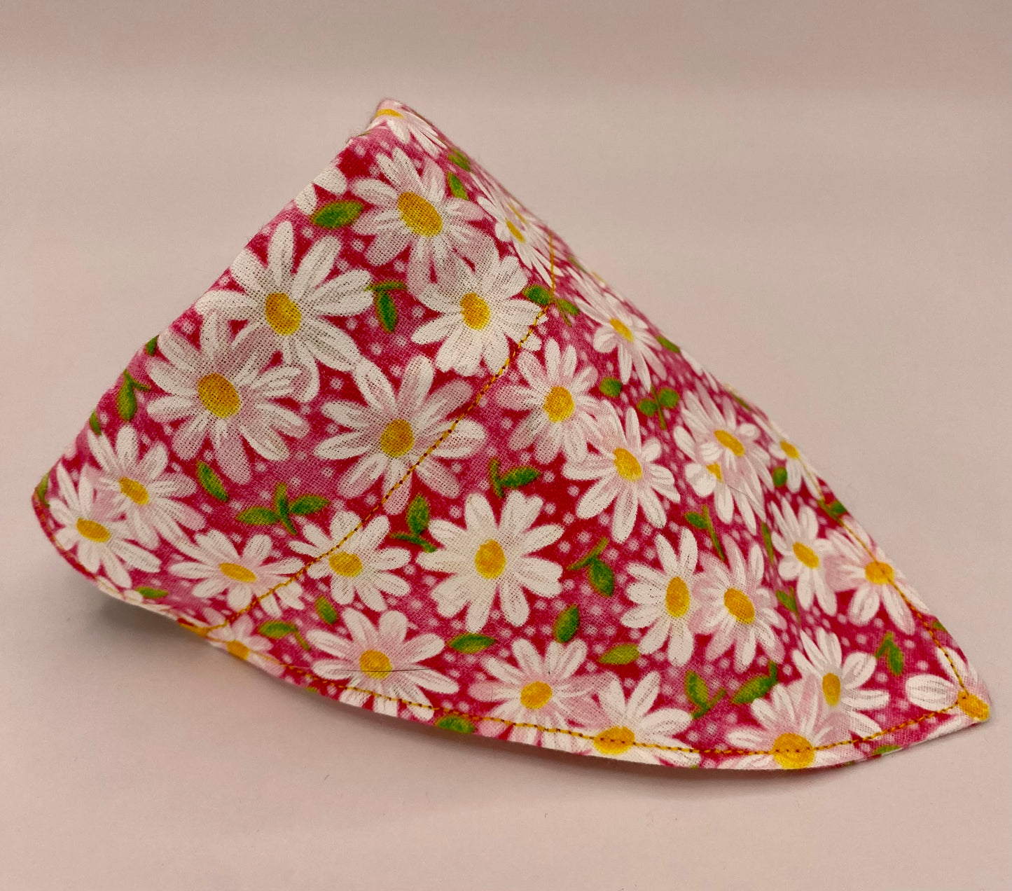 Over the Collar Dog Bandana, Reversible Dog Bandana, Daisies & Yellow Plaid