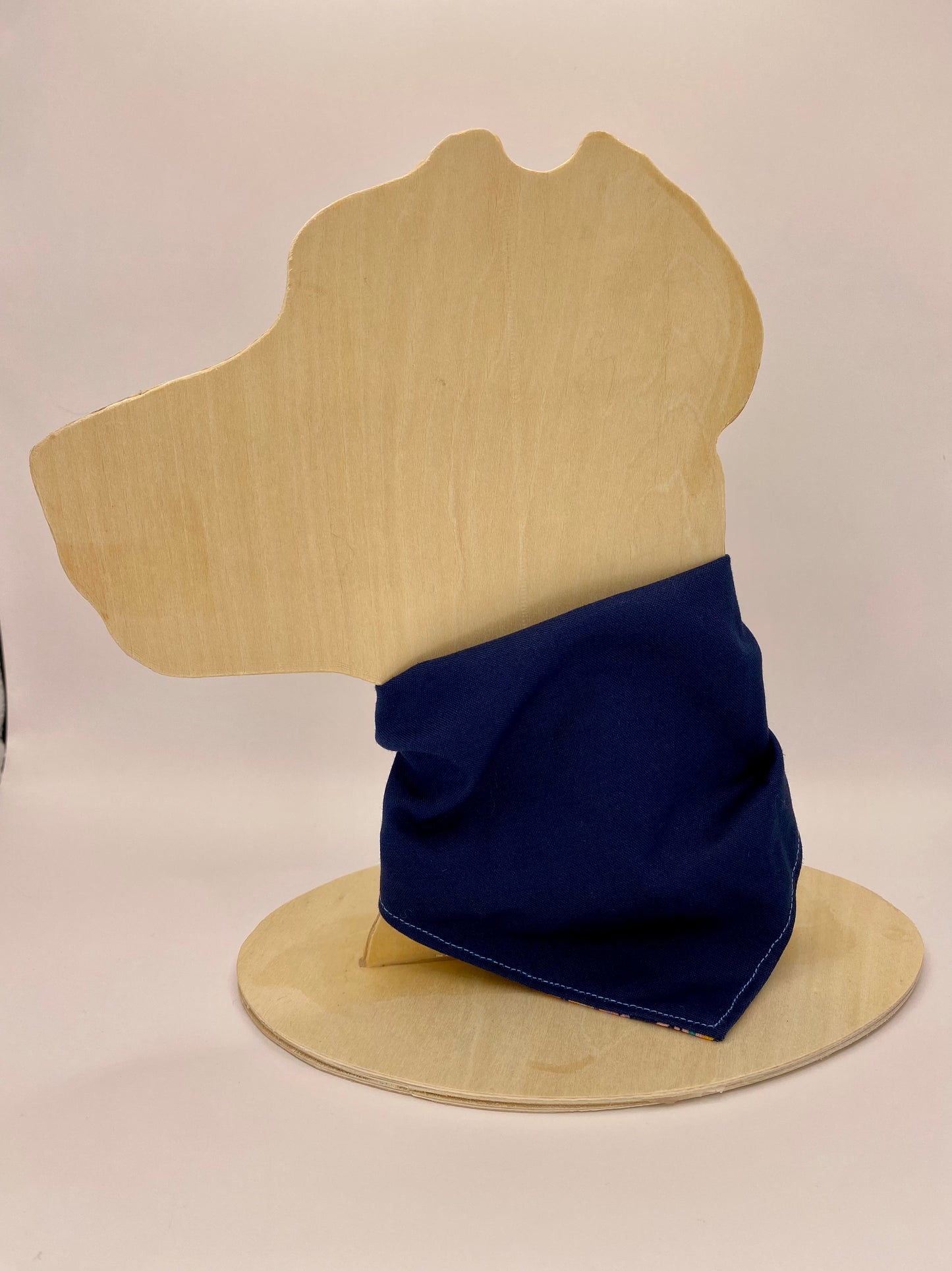 Tie on Dog Bandana, Reversible Dog Bandana, Navy Flowers