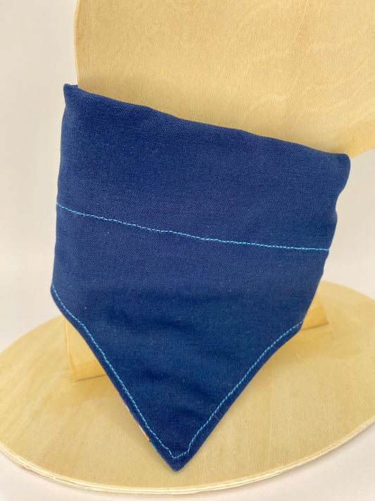 Over the Collar Dog Bandana, Reversible Dog Bandana, Navy Sail Boats