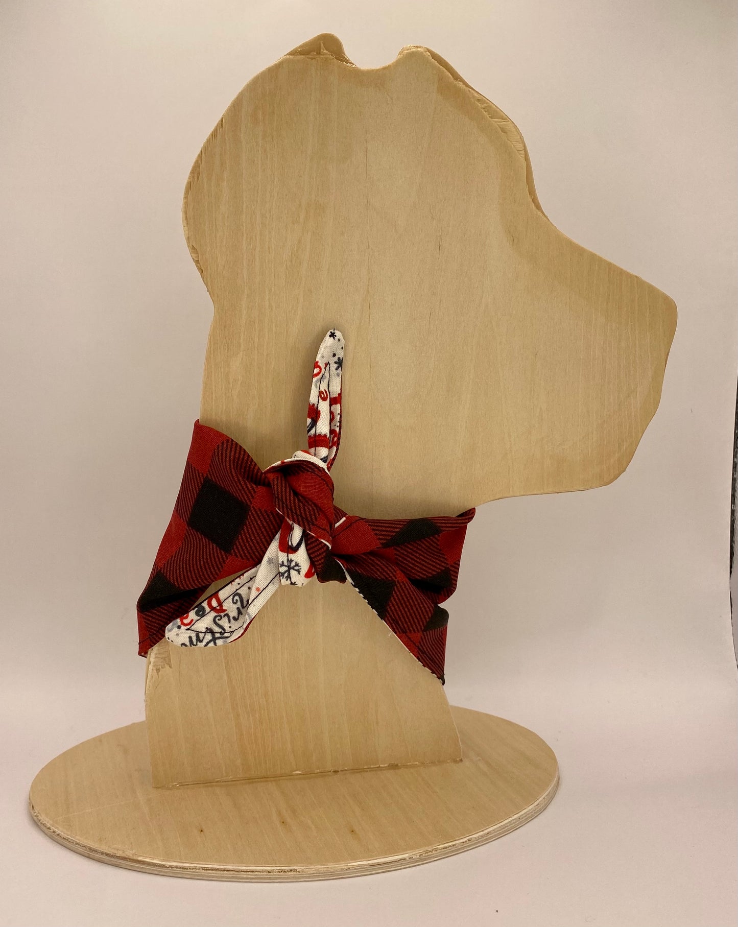 Tie On Dog Bandana, Reversible Dog Bandana, Holly Golly Buffalo Plaid