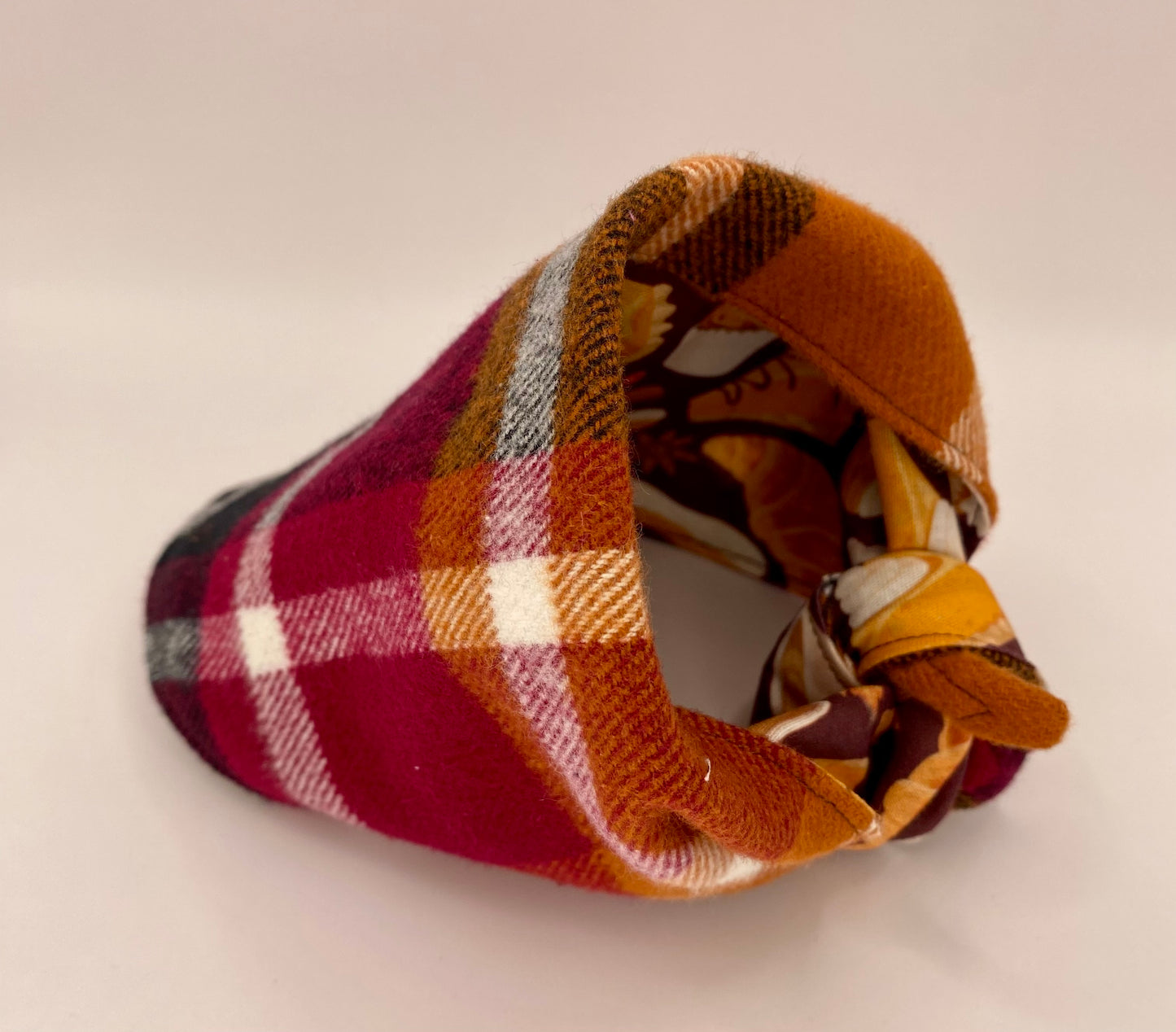 Tie on Dog Bandana, Reversible Dog Bandana, Thanksgiving Plaid