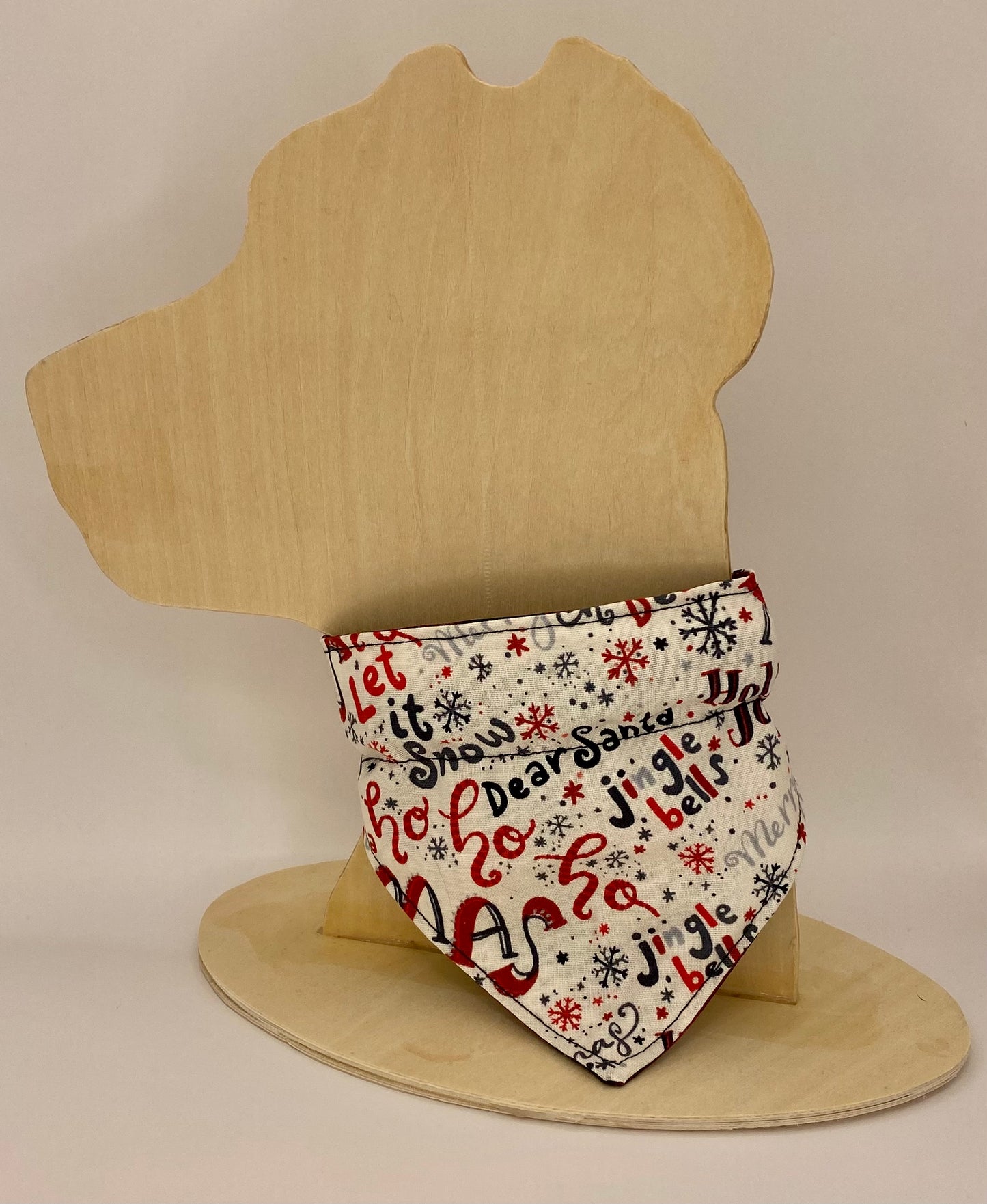 Over the Collar Dog Bandana, Reversible Dog Bandana, Holly Golly Buffalo Plaid