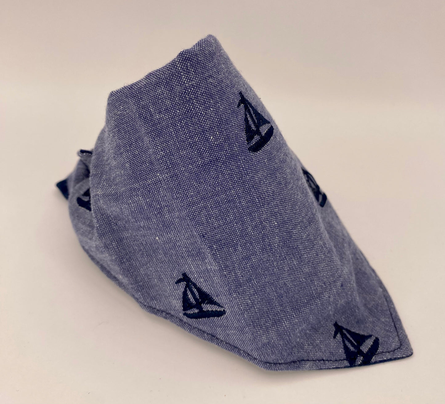 Tie On Dog Bandana, Reversible Dog Bandana, Sail Boats