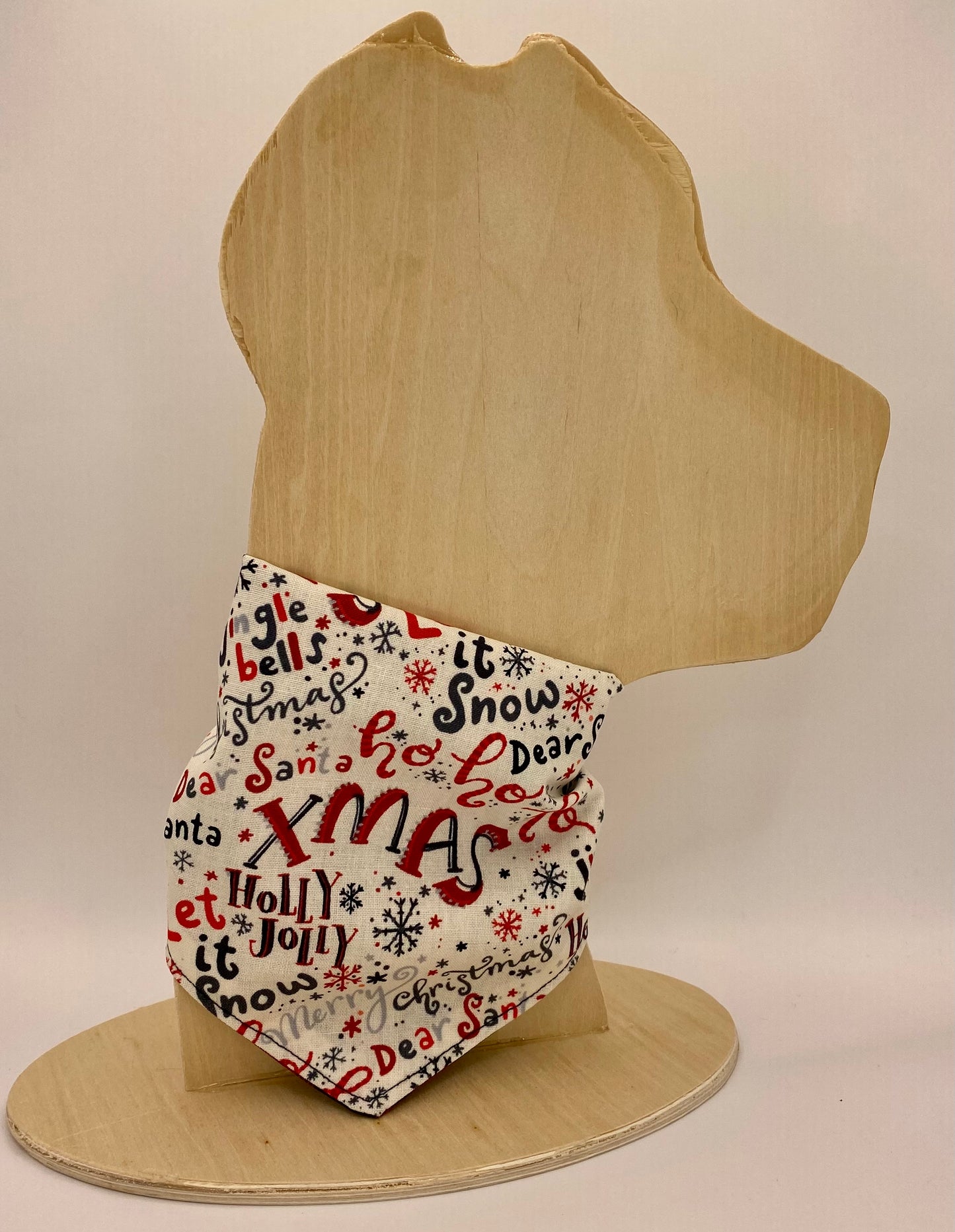 Tie On Dog Bandana, Reversible Dog Bandana, Holly Golly Buffalo Plaid