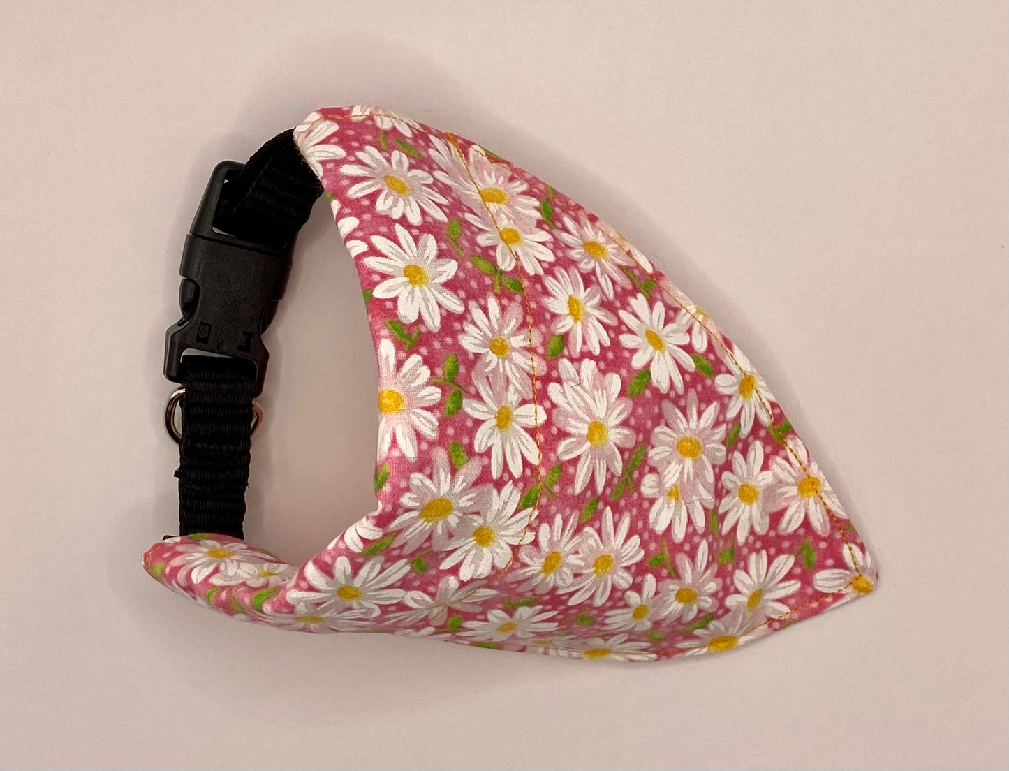 Over the Collar Dog Bandana, Reversible Dog Bandana, Daisies & Yellow Plaid