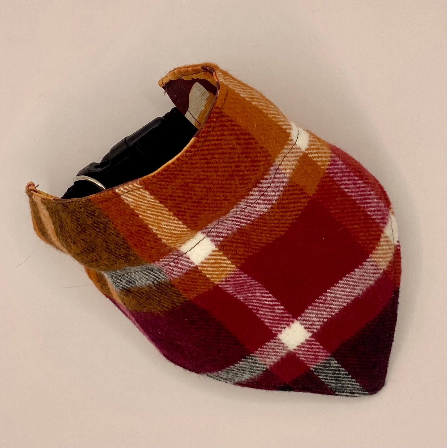 Over the Collar Dog Bandana, Reversible Dog Bandana, Thanksgiving Plaid
