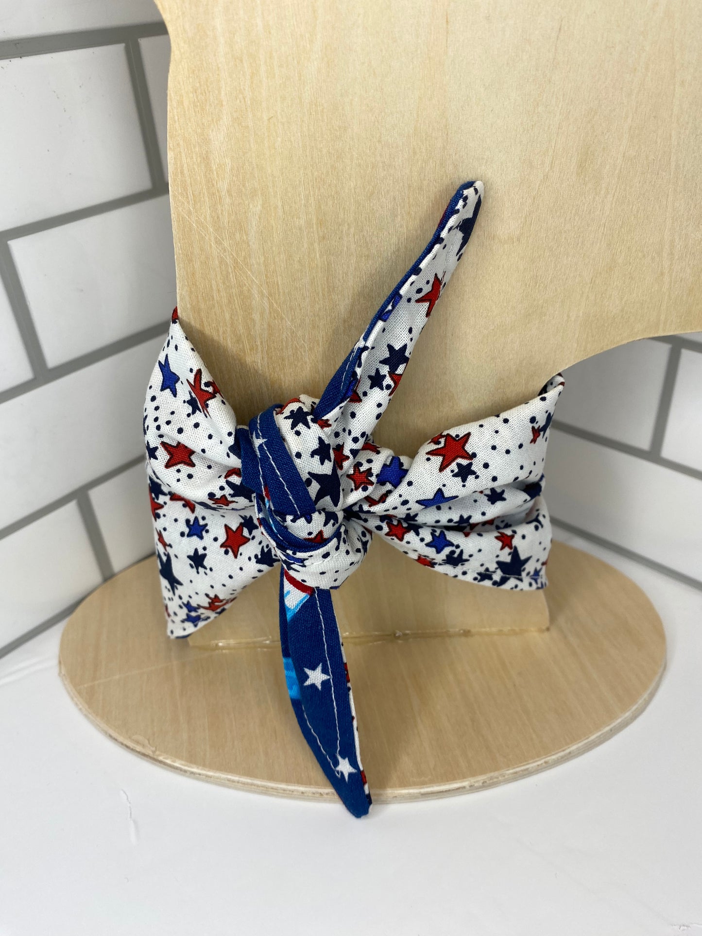 Tie on Dog Bandana, Reversible Dog Bandana, Popsicles & Stars