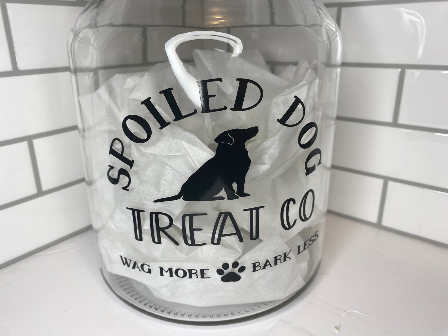 Dog Treat Glass Jar, Large Jar, Spoiled Dog Treat Co.