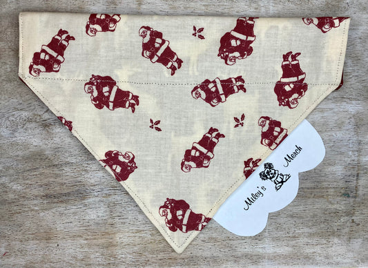 Over the Collar Dog Bandana, Reversible Dog Bandana, Santa’s & Reindeer