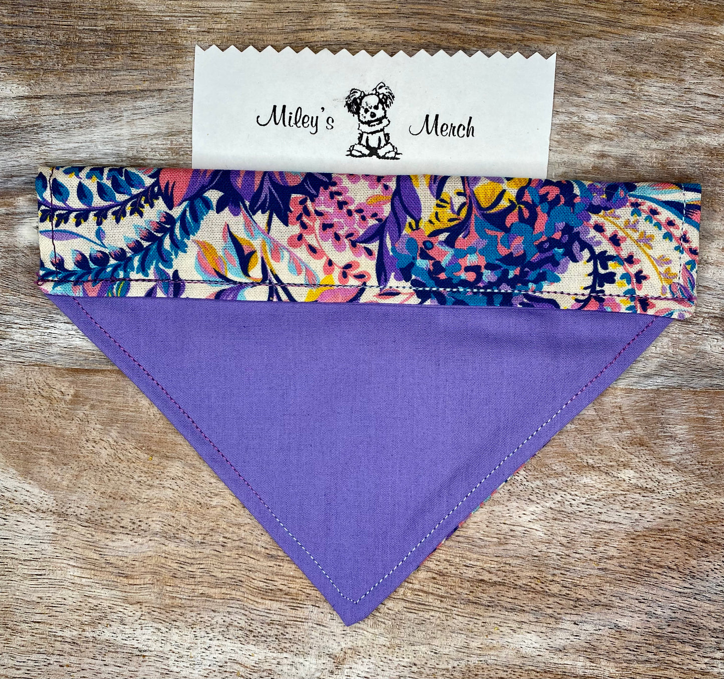 Over the Collar Dog Bandana, Reversible Dog Bandana, Flowers