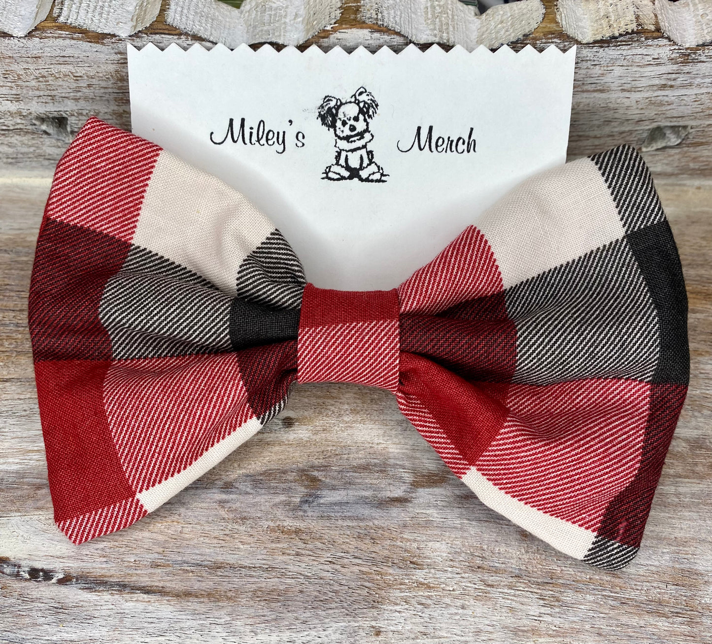 Dog Bow Tie, Red Plaid