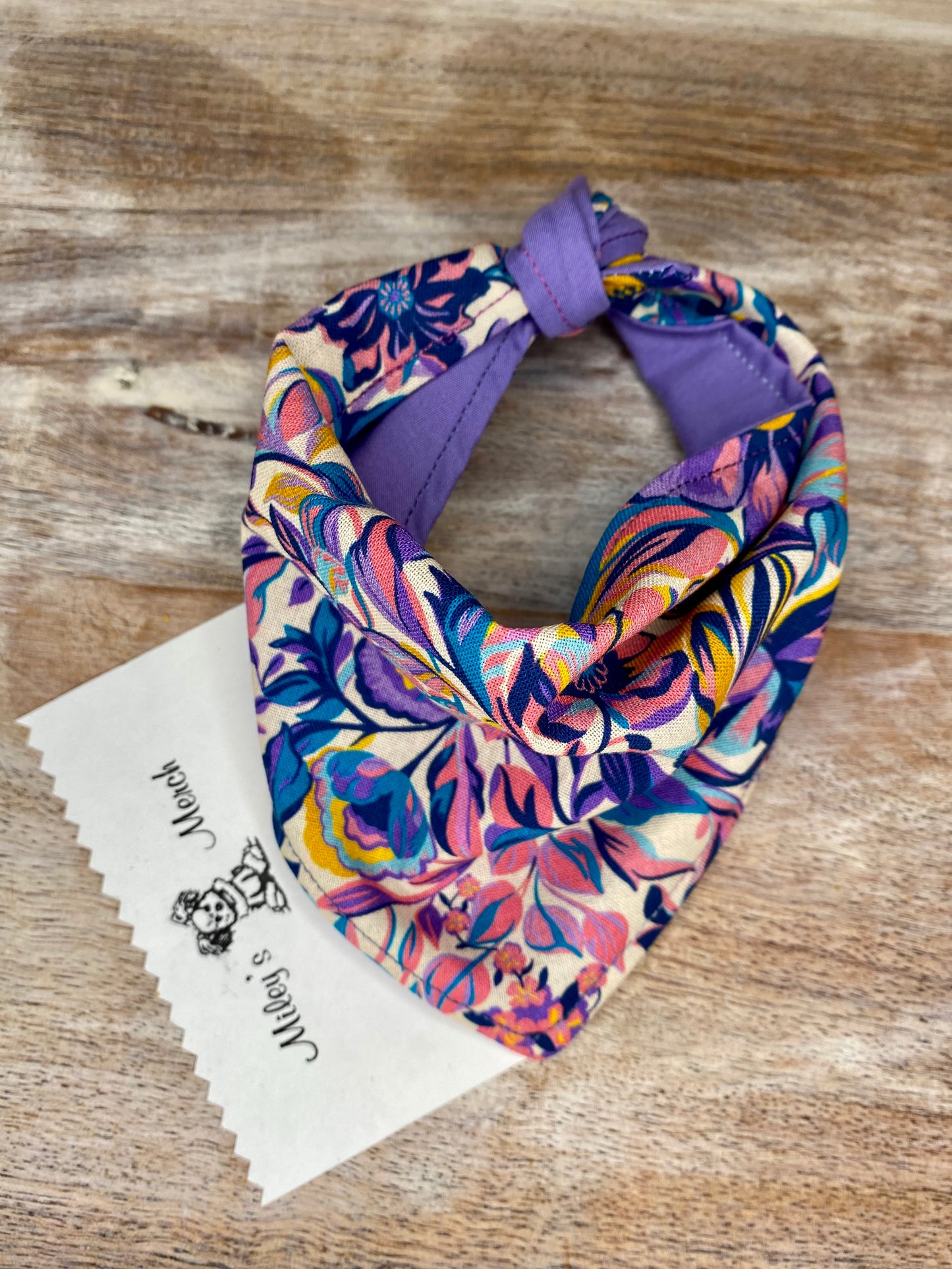 Tie on Dog Bandana, Reversible Dog Bandana, Flowers