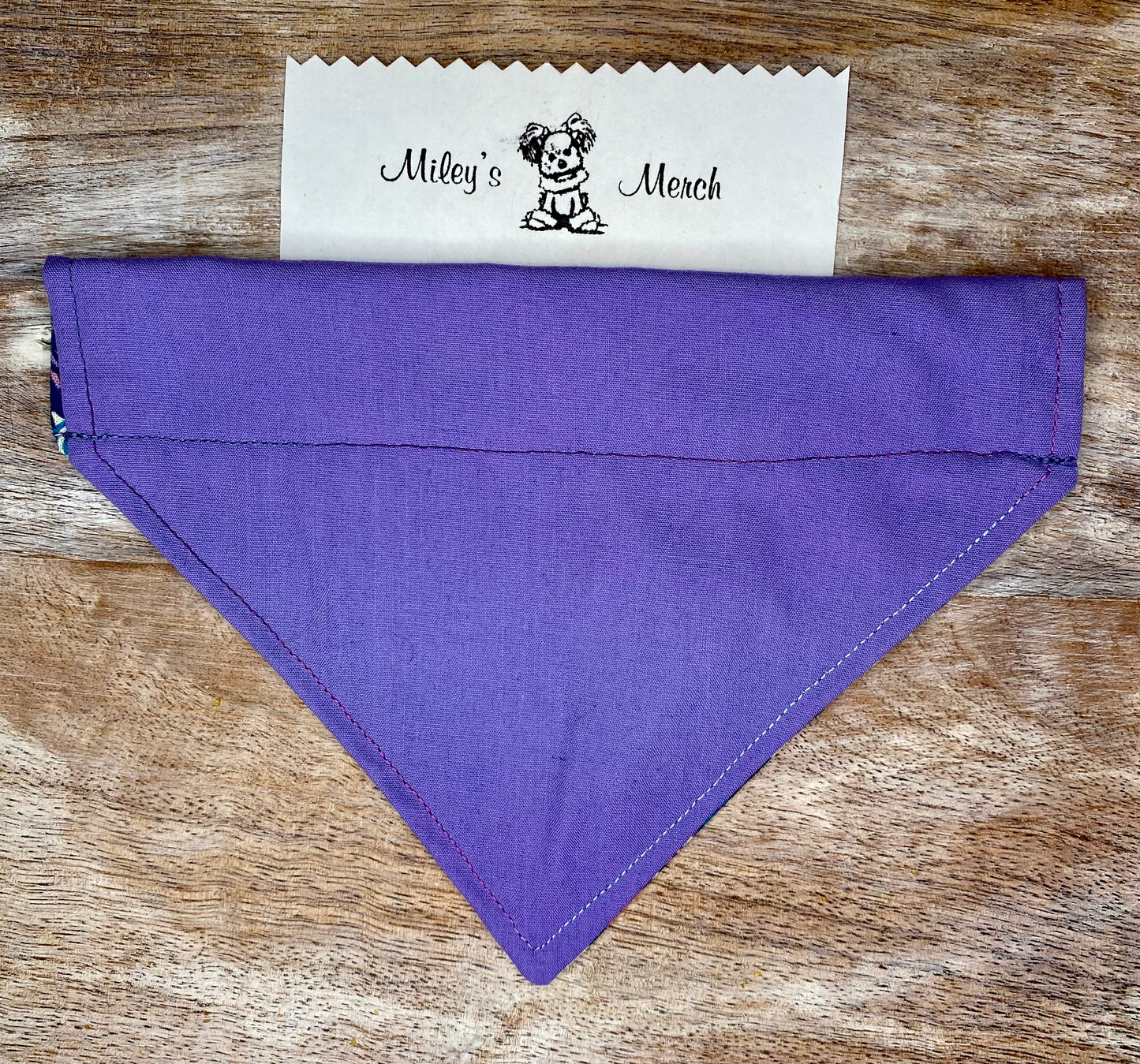 Over the Collar Dog Bandana, Reversible Dog Bandana, Purple & Flowers