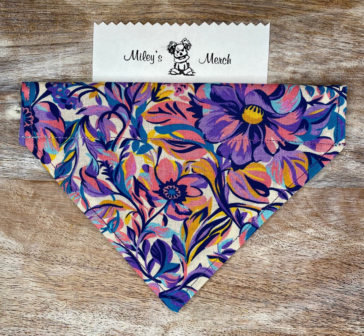 Over the Collar Dog Bandana, Reversible Dog Bandana, Flowers