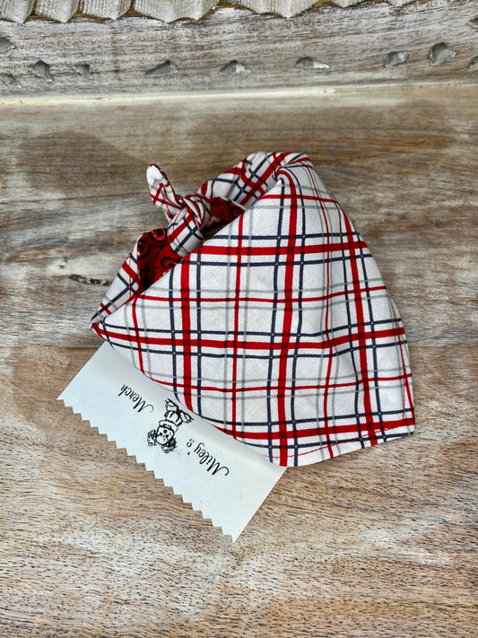 Tie on Dog Bandana, Reversible Dog Bandana, Stripes & Cowboy Pattern