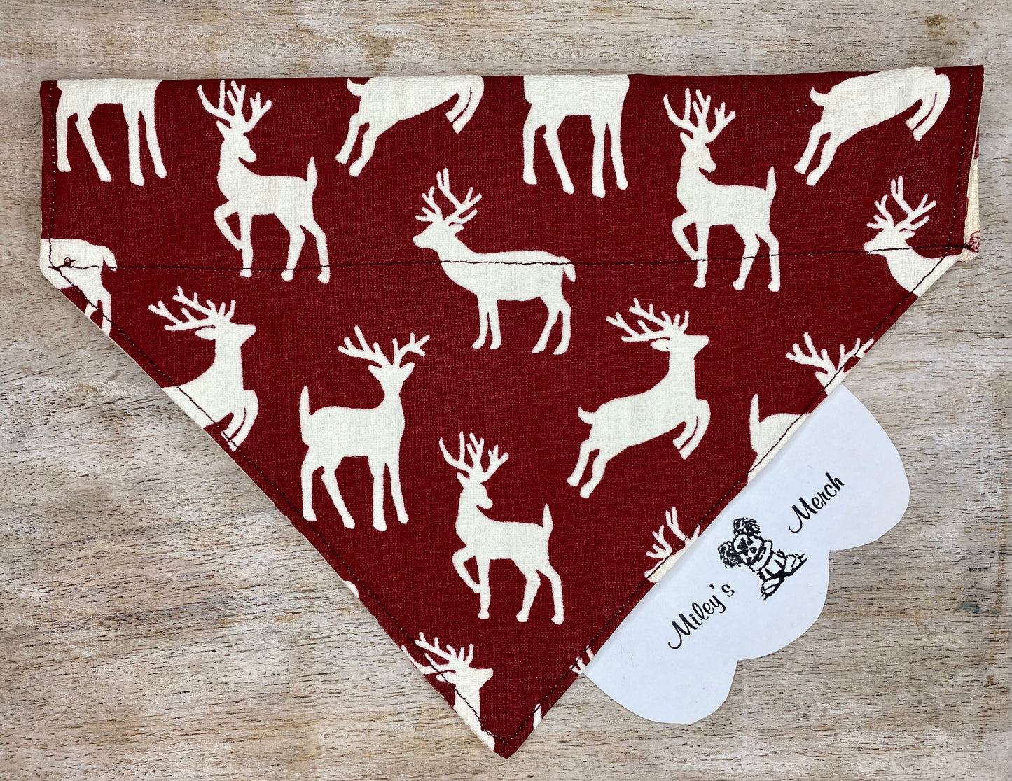 Over the Collar Dog Bandana, Reversible Dog Bandana, Reindeers & Santas