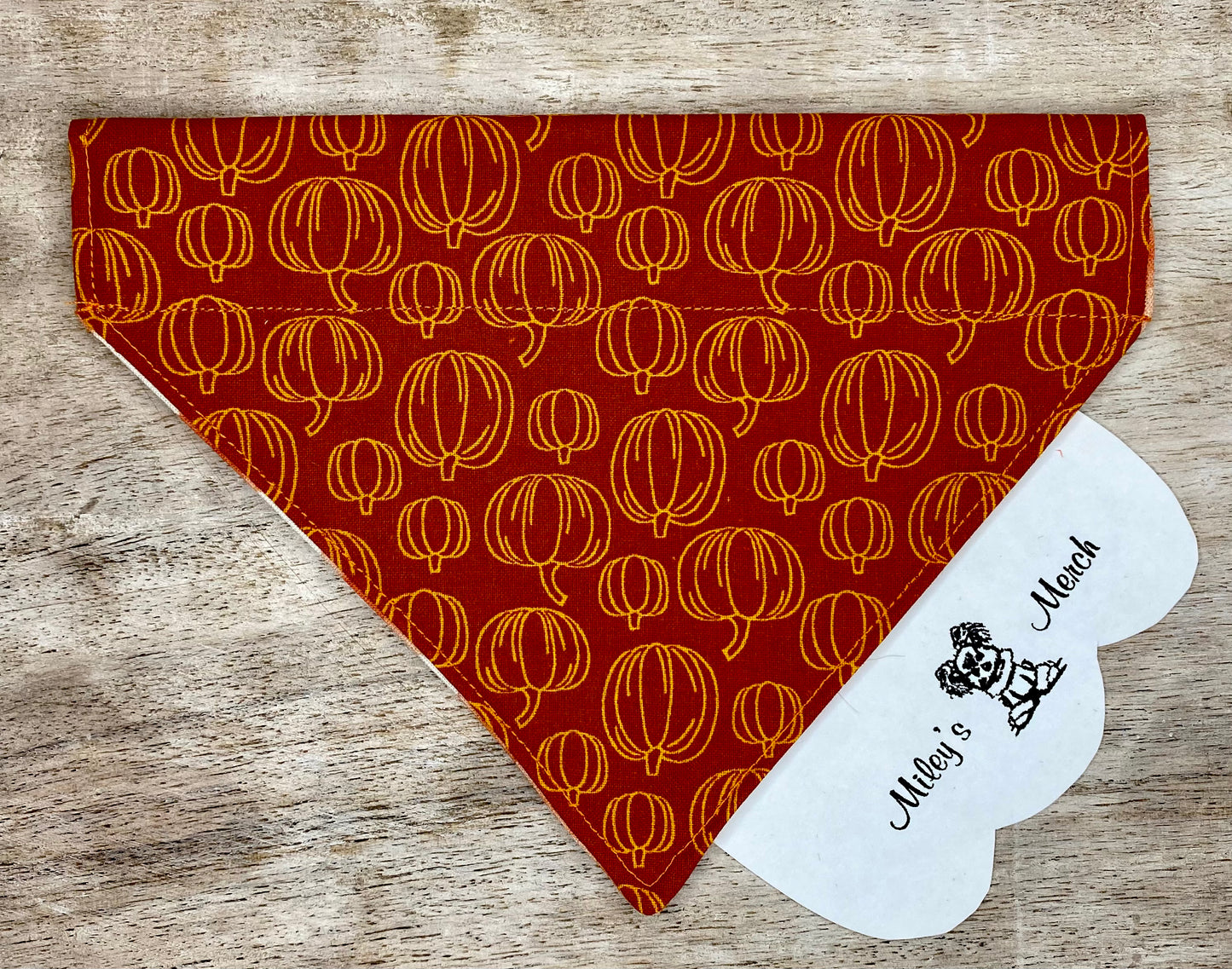 Over the Collar Dog Bandana, Reversible Dog Bandana, Pumpkins
