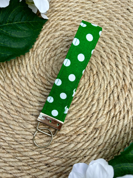 Key Chain, Match your pup, Green Poka Dot