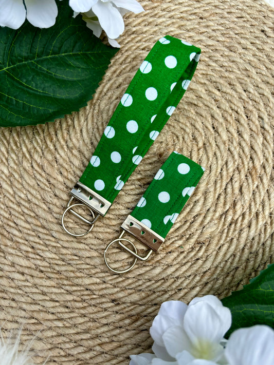 Key Chain, Match your pup, Green Poka Dot