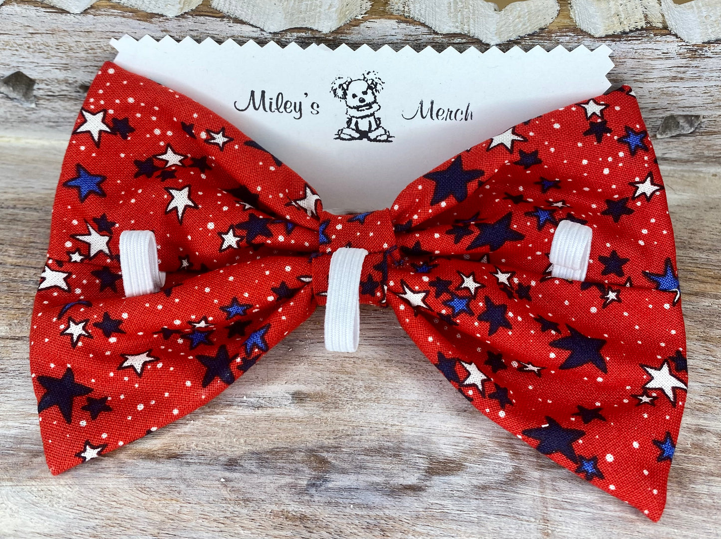 Dog Bow Tie, Red Stars