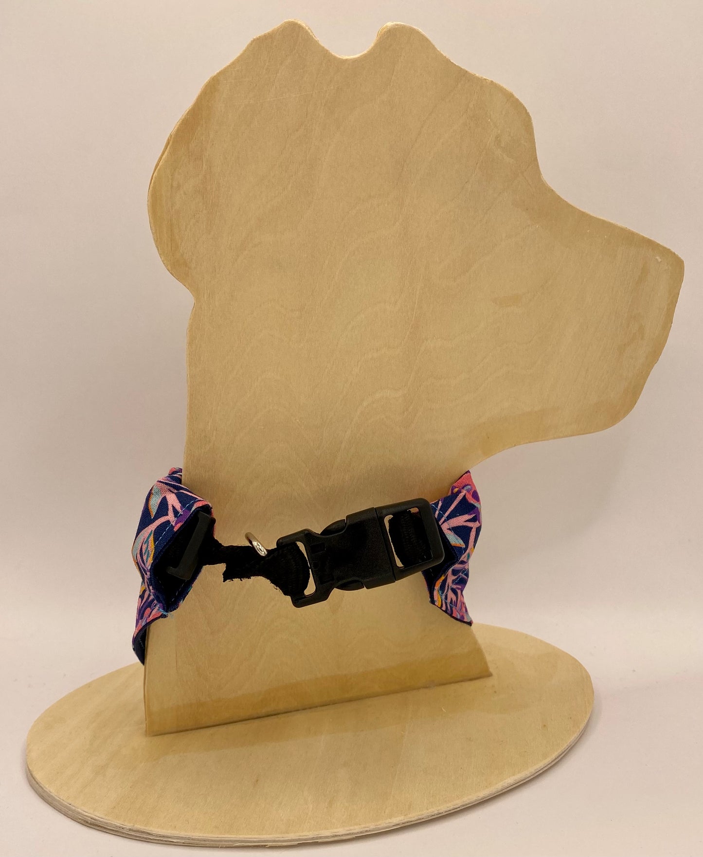 Over the Collar Dog Bandana, Reversible Dog Bandana, Navy Flowers