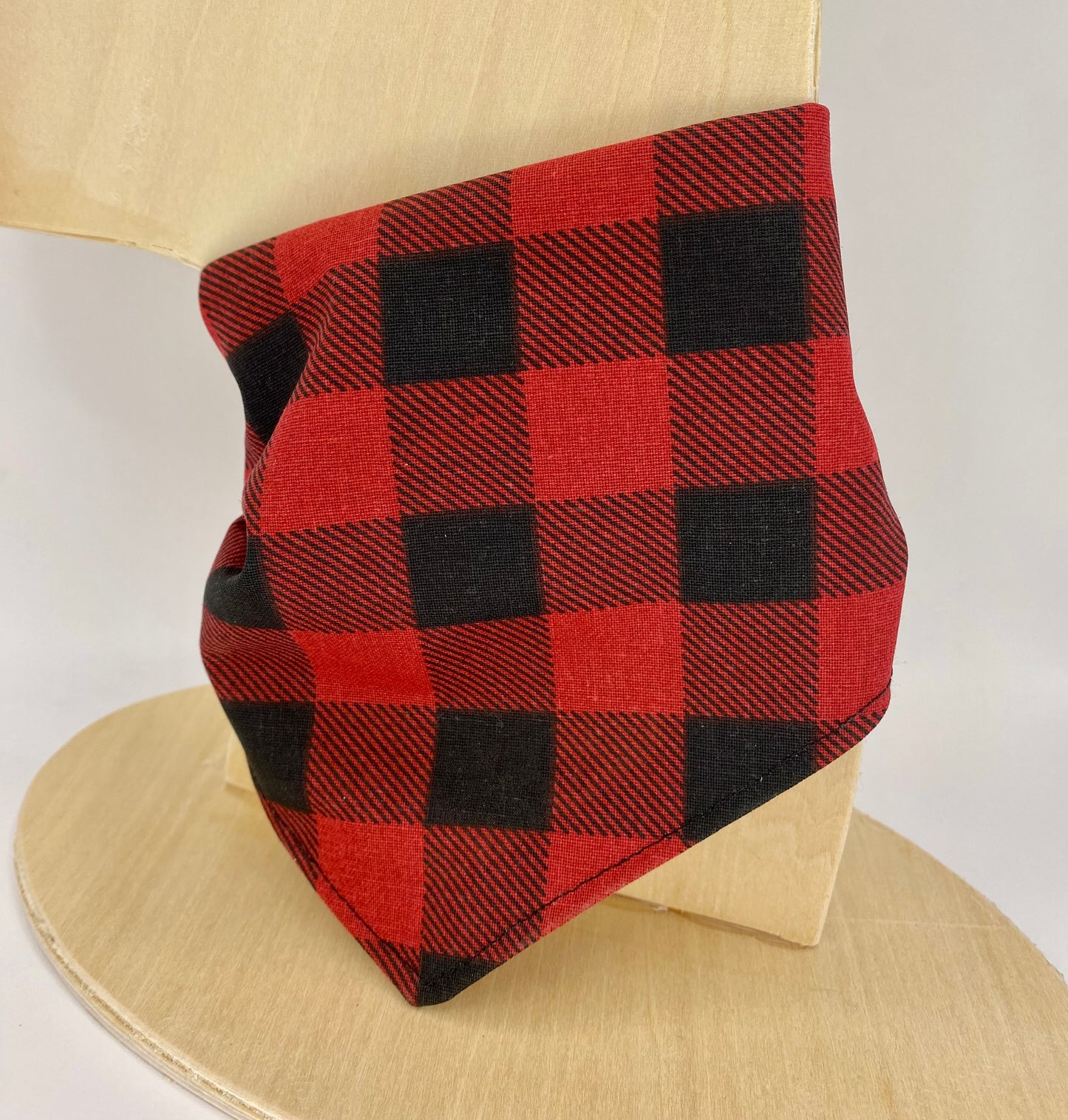 Tie On Dog Bandana, Reversible Dog Bandana, Holly Golly Buffalo Plaid