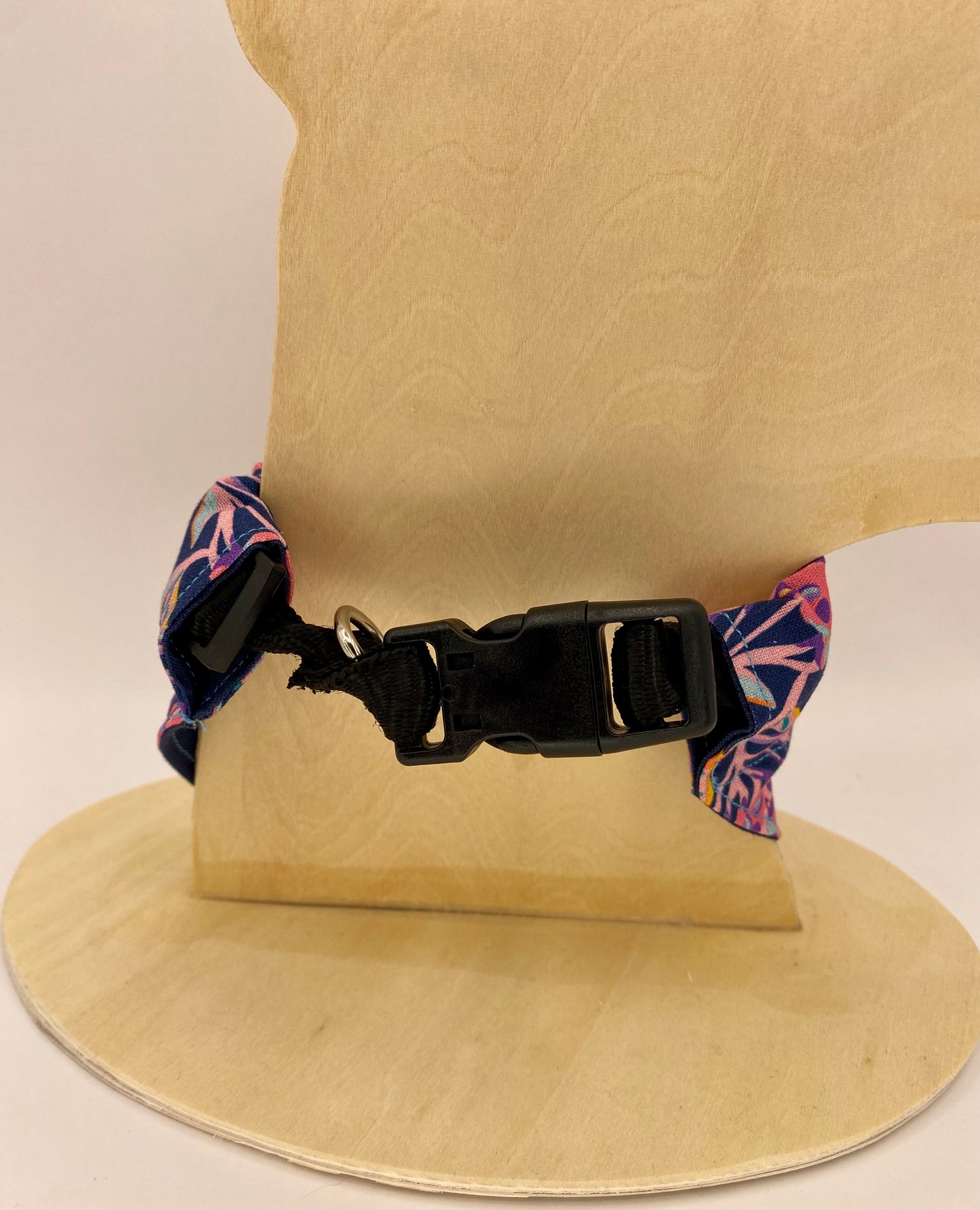 Over the Collar Dog Bandana, Reversible Dog Bandana, Navy Flowers