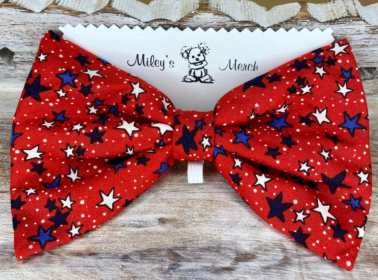 Dog Bow Tie, Red Stars